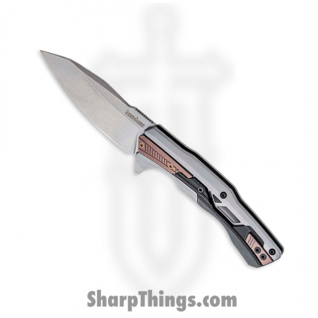 Kershaw – 2095 – Endgame – Folding Knife – D2 Stonewash Spear Point – Stainless Steel Glass Filled Nylon Inserts – Silver|Black