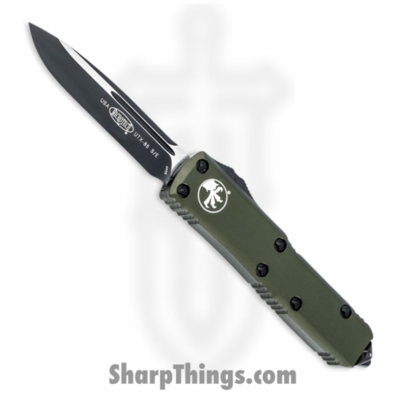 Microtech – 231-1OD – UTX-85 – OTF Auto – Black Drop Point – 6061 T6 Aluminum – OD Green