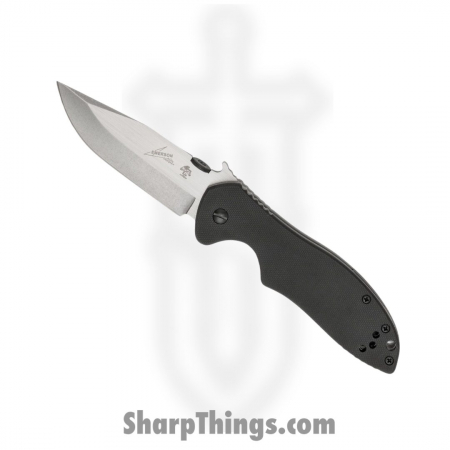 Kershaw – 6034D2 – CQC-6K D2 – Folding Knife – D2 Stonewash Drop Point – G10|410 Stainless Steel – Black