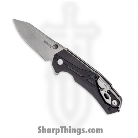 Kershaw – 8655 – Drivetrain – Folding Knife – D2 Stonewash Clip Point – Glass Filled Nylon – Black
