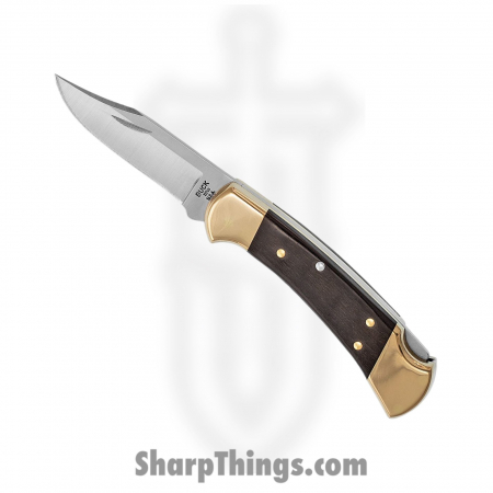 Buck – BU112 – Ranger Lockback – Folding Knife – 420HC Satin Clip Point – Crelicam Ebony Wood With Brass Bolsters – Brown Brass