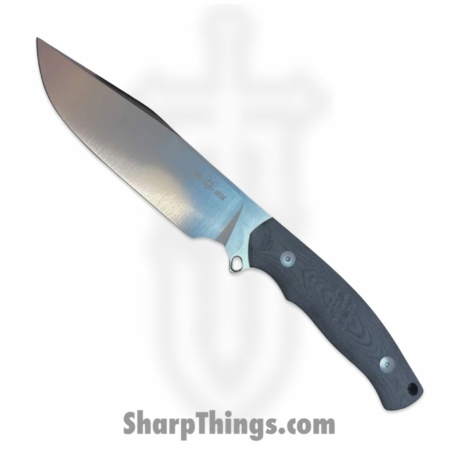GiantMouse – GMF4-DB-SATIN – GMF4-DB – Fixed Blade Knife – N690 Satin Clip Point – Canvas Micarta – Double Black