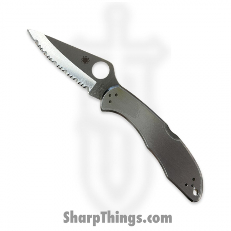 Spyderco – SC11S – Delica 4  – Folding Knife – VG 10 Stonewash Spear Point – Stainless Steel – Silver