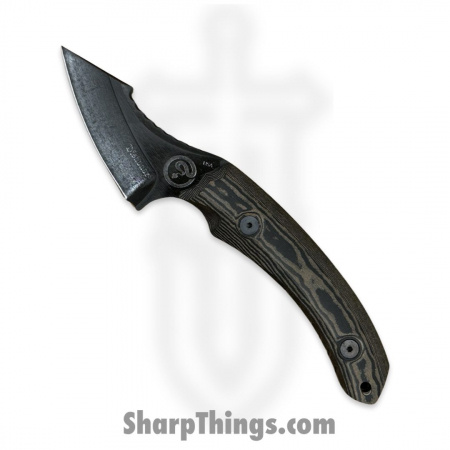 Dishonor Blades – DB-Dyer-FB-BLKR – Chimera Edc – Fixed Blade Knife – Uddeholm Rigor (A2) Flat Black Coated Mod. Wharncliffe – Richlite – Black