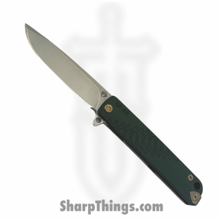 Medford Knife and Tool – MK2124TQ-40TM-T1C1-Q4 – M-48 – Folding Knife – S45VN Tumbled Drop Point – Aluminum   – OD Green