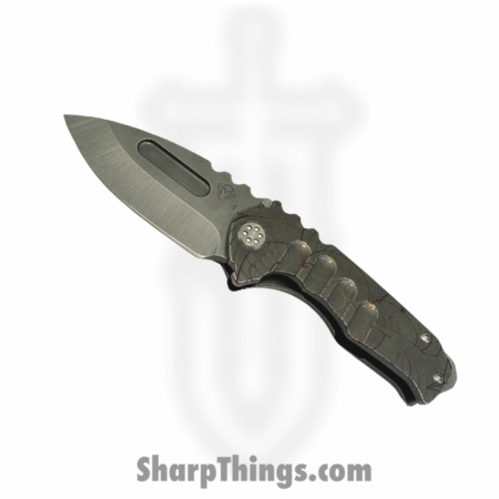 Medford Knife and Tool – MK0294TD-01TM-TSC1-BN – Genesis T “Art Nouveau” – Folding Knife – S45VN Tumbled Drop Point – Titanium – Bronze