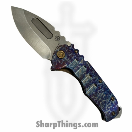 Medford Knife and Tool – MK0124TD-03A1-T1CF-BN – Praetorian T – Folding Knife – S45VN Tumbled Drop Point – Titanium – Faced Flamed and Acid Etched