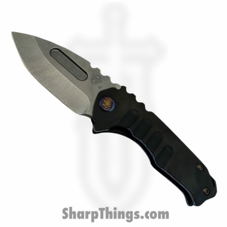 Medford Knife and Tool – MK0294TTD-30PV-TFCF-BP – Genesis T Pen Ano Perimeters – Folding Knife – S45VN Tumbled Drop Point – Titanium – Black