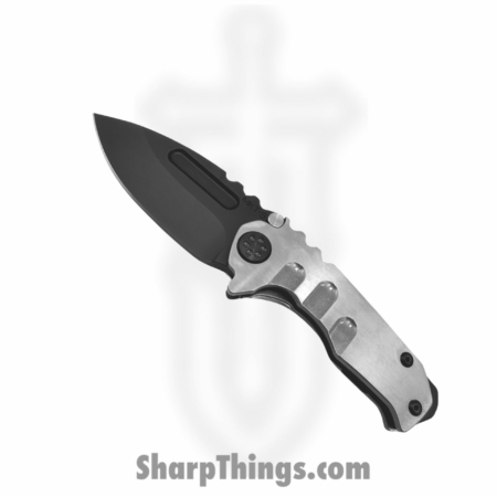 Medford Knife – MK008SPD-01TM-TPCP-BP – Micro T “Tumbled/Faced Silver” – Folding Knife – S35VN PVD Drop Point – Titanium – Silver