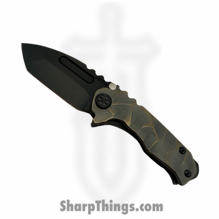 Medford Knife – MK0084PT-36A1-TPCP-BP – Micro T “Stained Glass” – Folding Knife – S45VN PVD Tanto – Titanium – Bronze