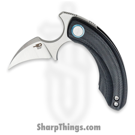 Bestech – BTKG52A1 – Strelit – Folding Knife – 14C28N  Satin Stonewash Hawkbill – G 10 – Black