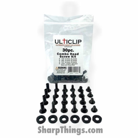 ULTICLIP – DSK30 – 30 Piece Combo Head Screw Kit -Steel – Black