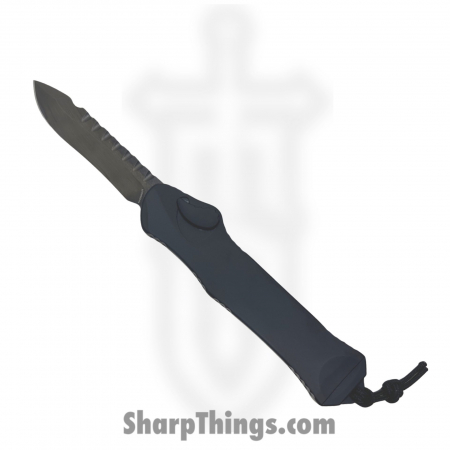 Heretic Knives – H008-6A-T – Hydra Tactical – OTF Auto – CPM Magnacut DLC Recurve – Aluminum – Black