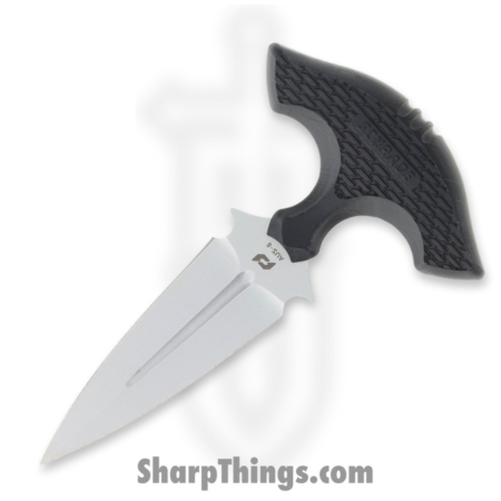 Schrade Knives – SCH1182518 – Moe Push Dagger – Fixed Blade Knife – AUS-8 TI Nitride Dagger – Overmold – Black