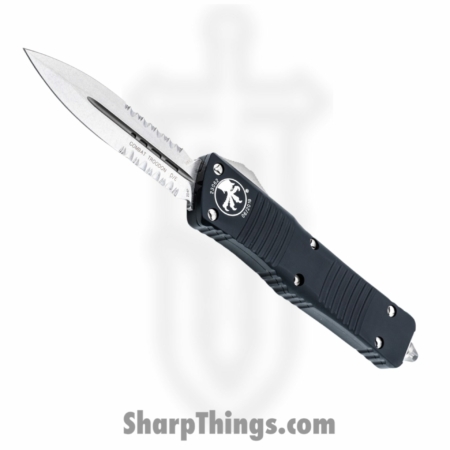 Microtech – 142-11 – Combat Troodon D/E P/S – OTF Auto – Bohler Elmax, M390, or 204P Stonewash Dagger – 6061-T6 Aluminum – Black