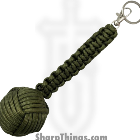 GS Knife Co. – 6552-GN – Mega Monkey Fist – 9.2oz Solid Steel Ball – Paracord – Green