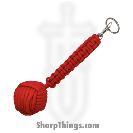 GS Knife Co. – 6552-RD – Mega Monkey Fist – 9.2oz Solid Steel Ball – Paracord – Red