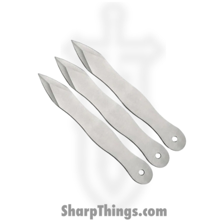 Rite Edge – CN21116103 – 3 Piece Throwing Knife Set – Fixed Blade Knife – Stainless Steel Satin – Skeletonized – Gray