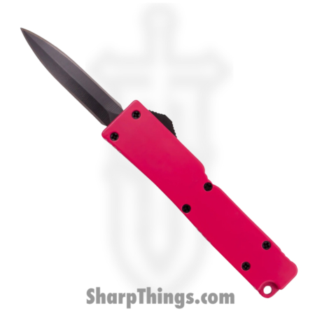 DT5S-DB-PK – 5 inch Firecracker A1 – OTF Auto – 440 Stainless Steel Black Dagger – Steel – Hot Pink