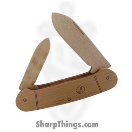 JJ’s Knife Kit – JJ5 – Two Blade Canoe Knife Kit – Folding Knife – Maple Canoe – Cherry Wood – Brown