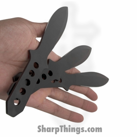 Tiger Throwers – TK-40-8-6 – 6 Piece 8.5 inch Throwing Knife Set – Fixed Blade Knife – German Surgical Steel Black Dagger – Steel – Black