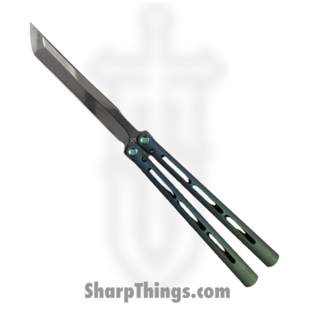 Medford Knife – MK2164TT-39A5-T4Q3-Q4 – Viceroy – Balisong – S45vn Tumbled Tanto – Titanium – Green – Blue