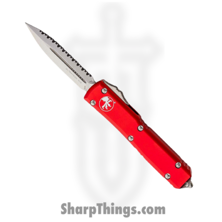 Microtech – 122-12RD – Ultratech D/E – OTF Auto – Stonewash Dagger – 6061-T6 Aluminum – Red