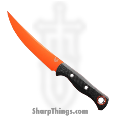 Benchmade – 15500OR-2 – Meatcrafter – Fixed Blade Knife – CPM-S45VN Coated Trailing Point – Carbon Fiber – Orange | Black