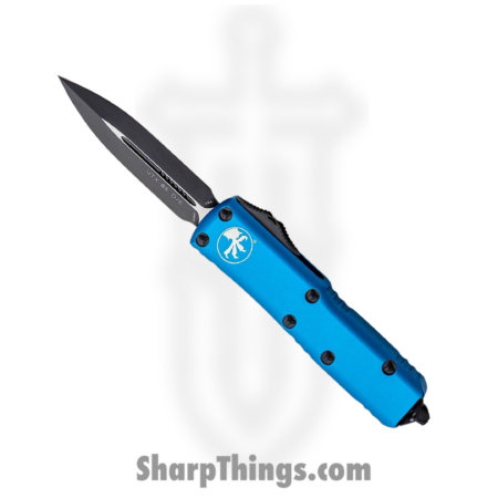 Microtech – 232-1BL – UTX-85 D/E – OTF Auto – Black Dagger – 6061-T6 Aluminum – Blue