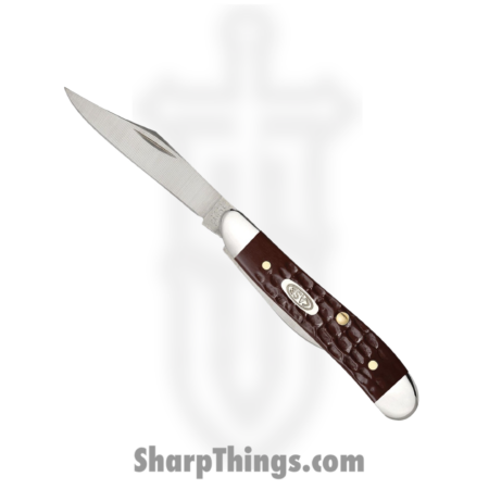 Case Cutlery – CA046 – Peanut Delrin – Folding Knife – Tru-Sharpâ„¢ Surgical Stainless Steel Mirror Polished Multi – Jigged Synthetic – Brown
