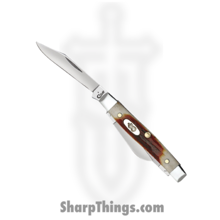 Case Cutlery – CA09449 – Small Stockman – Folding Knife – Tru-Sharpâ„¢ Surgical Stainless Steel Mirror Polished Multi – Red Stag – Brown|White
