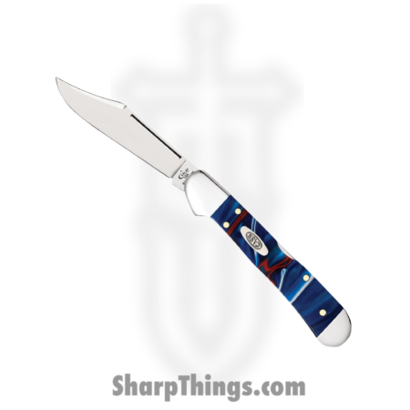 Case Cutlery – CA11211  – Mini Copperlock – Folding Knife – Tru-Sharp Surgical Stainless Steel Mirror Polished Multi – Patriotic KiriniteÂ® – Red White Blue
