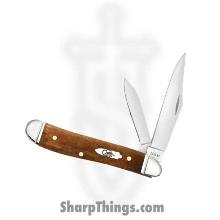 Case Cutlery – CA58201  – Peanut – Folding Knife – Tru-Sharp Surgical Stainless Steel Mirror Polished Multi – Antique Bone – Tan