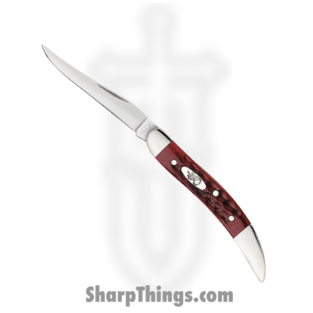 Case Cutlery – CA792 – Small Texas Toothpick – Folding Knife – Tru-Sharp Surgical Stainless Steel Mirror Polished Long Clip Point – Pocket WornÂ® Old Bone – Red