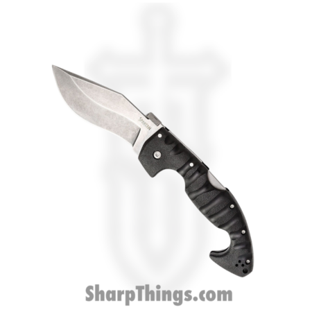 Cold Steel – CS21ST – Spartan Lockback – Folding Knife – AUS-10A Stonewash Drop Point – Griv-Ex with Steel Fittings – Black