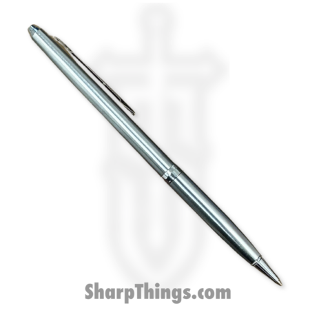 Razor Tactical – RT-7373-SIL – Pen Knife – Part Serrated – Black Ink Ballpoint – Silver