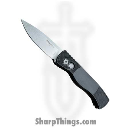 Protech – T201 – Tactical Response 2  – Folding Knife – Magnacut Stonewash Drop Point – 6061-T6 Aluminum – Black