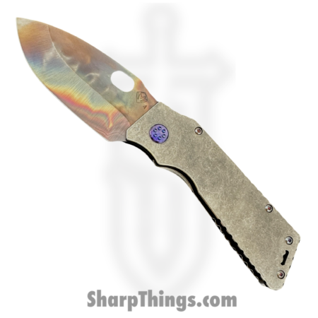 Medford Knife and Tool – MK0144VQ-01TM-T2CF-Q4 – TFF-1 – Folding Knife – S45VN Vulcan Drop Point – Tumbled – Blue