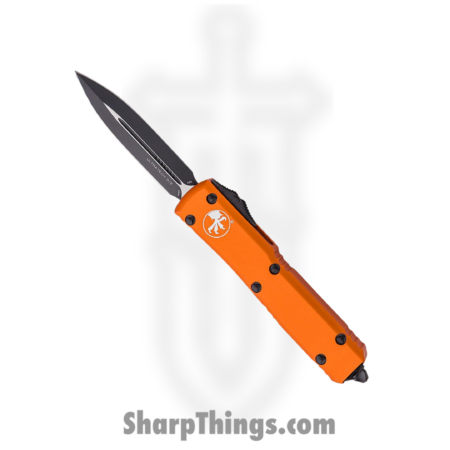 Microtech – 122-1OR – Ultratech  – OTF Auto – Black Dagger – 6061-T6 Aluminum – Orange