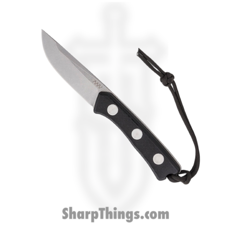 Acta Non Verba Knives – ANVP200006 – P200 – Fixed Blade Knife – Sleipner Tool Stonewash Clip Point – G10 – Black
