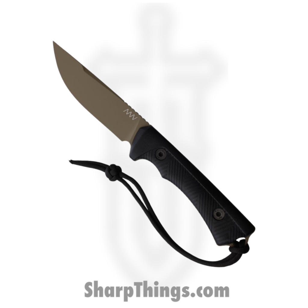 Acta Non Verba Knives – ANVP200052 – P200 – Fixed Blade Knife – Sleipner Tool Coyote Brown Cerakote Drop Point – GRNPU – Black
