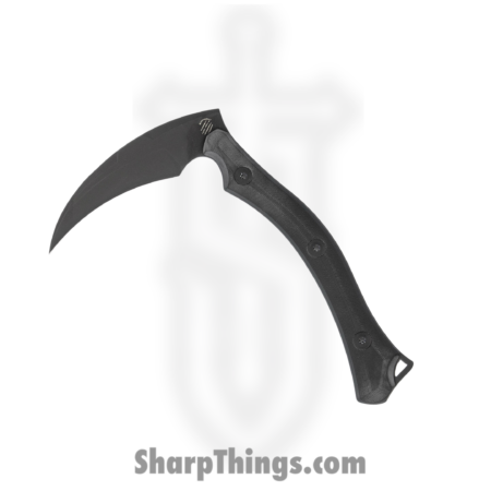 Bastinelli Creations – BAS201 – Reaper Tac – Fixed Blade Knife – N690 Black Cerakote Hawkbill – G10 – Black