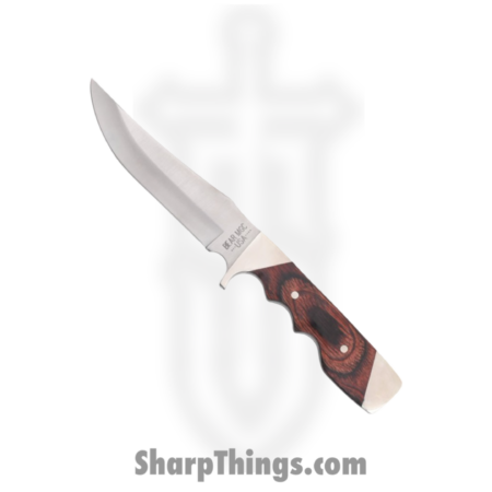 Bear & Son – BC277R – Trophy Hunter – Fixed Blade Knife – Stainless Satin Clip Point – Rosewood with Nickel – Brown