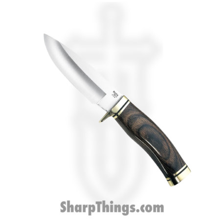 Buck – BU192 – Vanguard – Fixed Blade Knife – 420HC Satin Drop Point – Wood with Brass Guard and Pommel – Brown