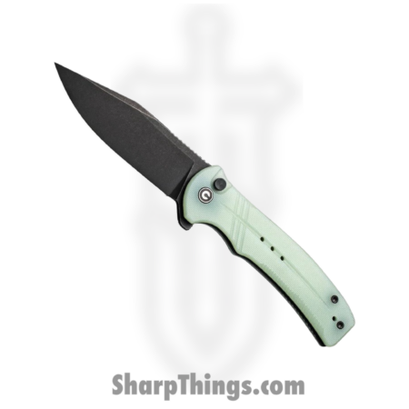 Civivi – CIVC20038D3 – Cogent Button Lock – Folding Knife – 14C28N Black Stonewash Clip Point – G10 – Jade