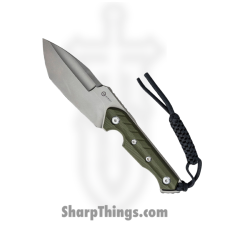 Civivi – CIVC210402 – Maxwell – Fixed Blade Knife – D2 Stonewash Spear Point Tanto – G10 – OD Green