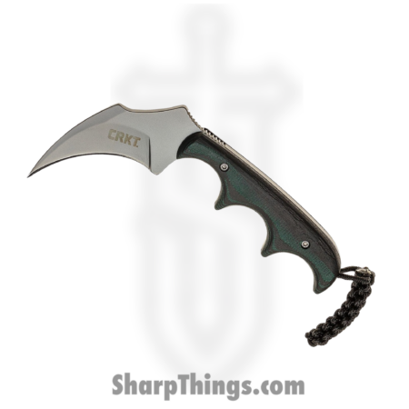 CRKT – CR2389 – Keramin Minimalist Series – Fixed Blade Knife – 5Cr13MoV Bead Blast Hawkbill – Synthetic – Black Green