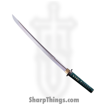 Cold Steel – CS88DW – Dragonfly Wakizashi – Fixed Blade Knife – Polished1055 – Ray Skin – Brass Menuki – Teal