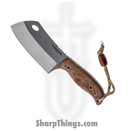Condor Tool & Knife – CTK20114HC – Primal – Fixed Blade Knife – 1075 Natural Cleaver – Micarta – Brown