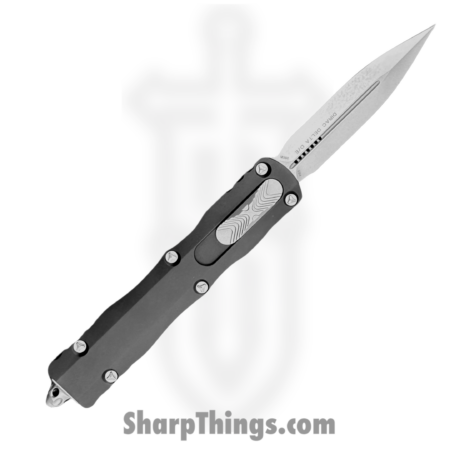 Microtech – 227-10 – Dirac Delta D/E – OTF Auto –  Stonewash Dagger – 6061-T6 Aluminum – Black